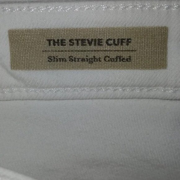 AG Adriano Goldschmied The Stevie Cuff Slim Straight White Jeans - Picture 5 of 6